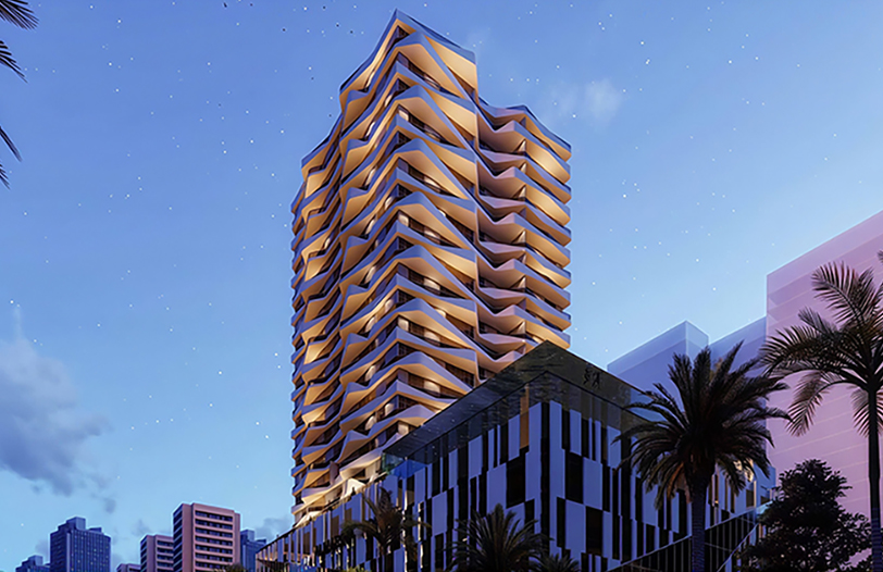 Residential tower overlooking the marina